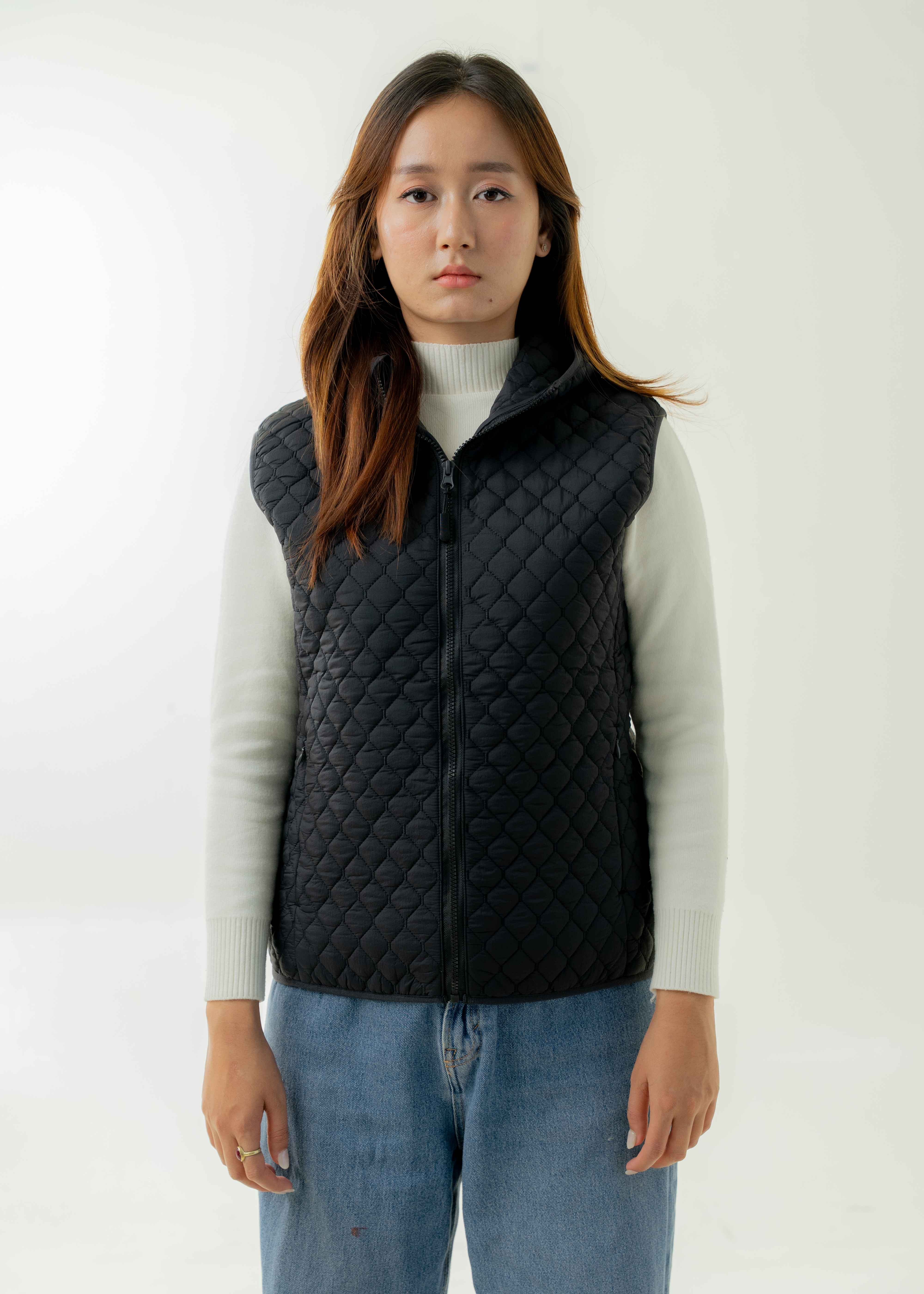 Women's Spring Lake Insulated Crepe Taffeta 250 GSM Sleeveless Jacket-0